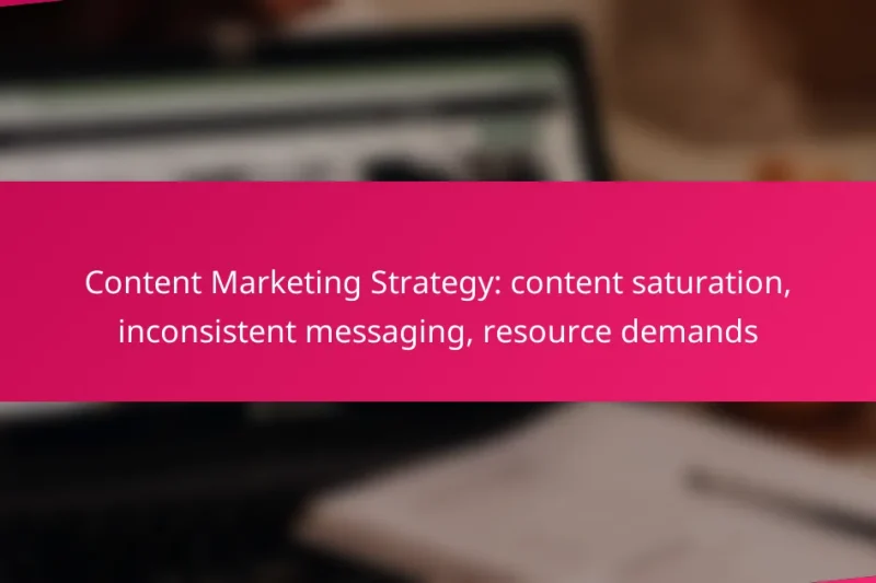 Content Marketing Strategy: content saturation, inconsistent messaging, resource demands