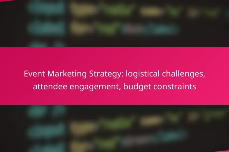 Event Marketing Strategy: logistical challenges, attendee engagement, budget constraints