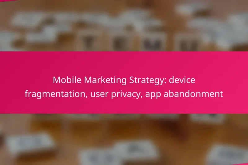 Mobile Marketing Strategy: device fragmentation, user privacy, app abandonment