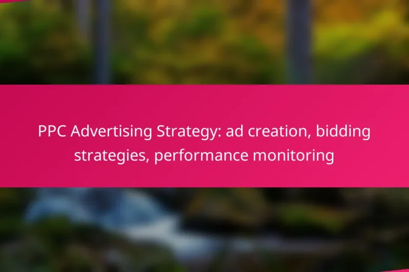 PPC Advertising Strategy: ad creation, bidding strategies, performance monitoring