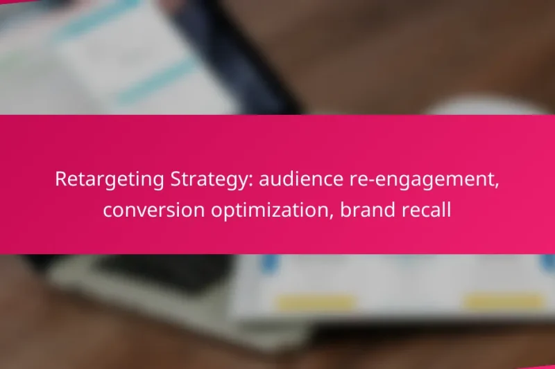 Retargeting Strategy: audience re-engagement, conversion optimization, brand recall