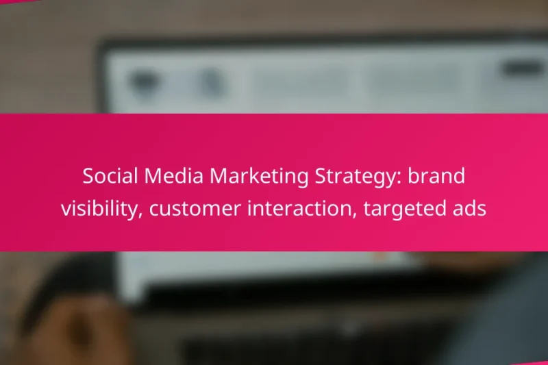 Social Media Marketing Strategy: brand visibility, customer interaction, targeted ads