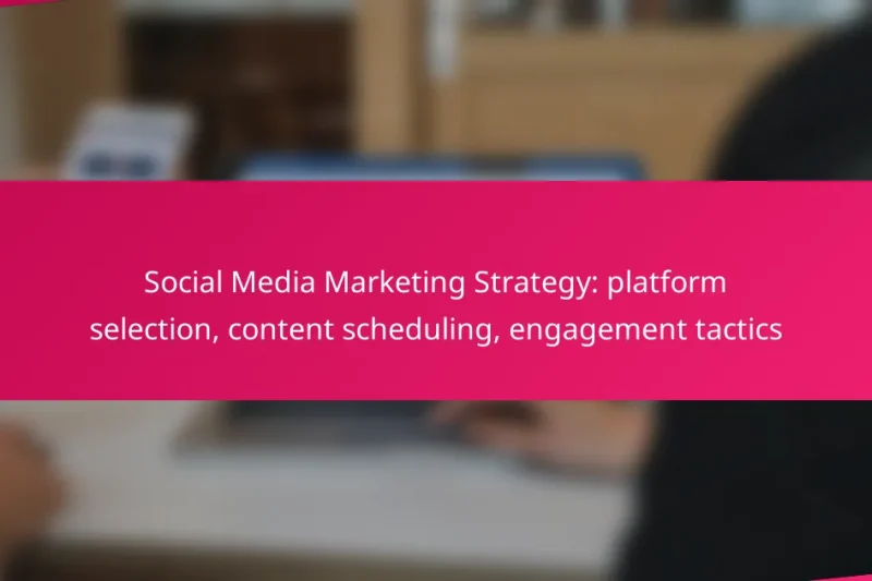 Social Media Marketing Strategy: platform selection, content scheduling, engagement tactics