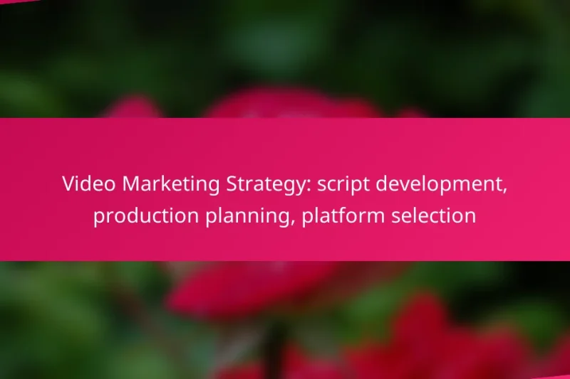 Video Marketing Strategy: script development, production planning, platform selection