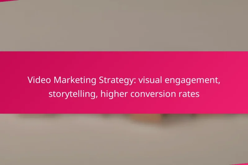 Video Marketing Strategy: visual engagement, storytelling, higher conversion rates