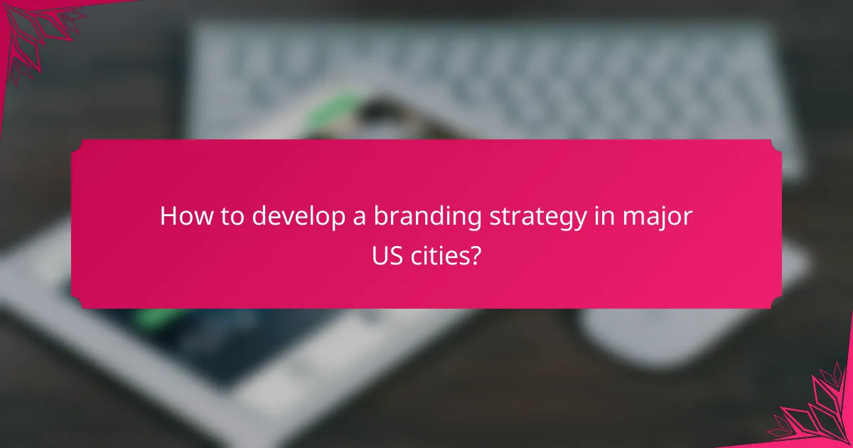 How to develop a branding strategy in major US cities?