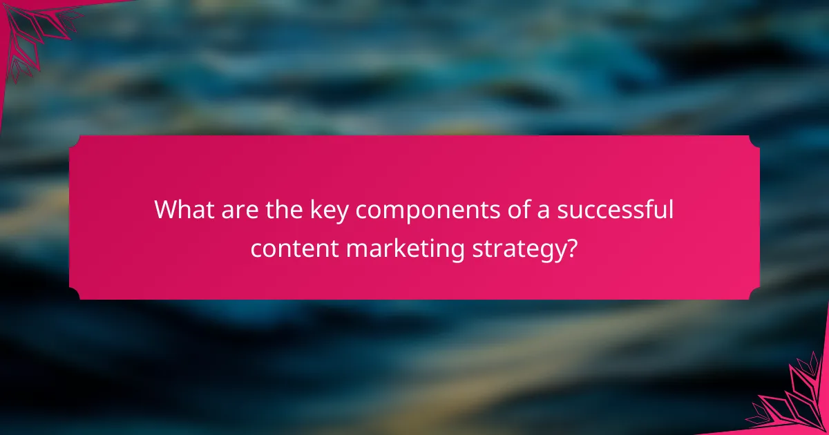 What are the key components of a successful content marketing strategy?