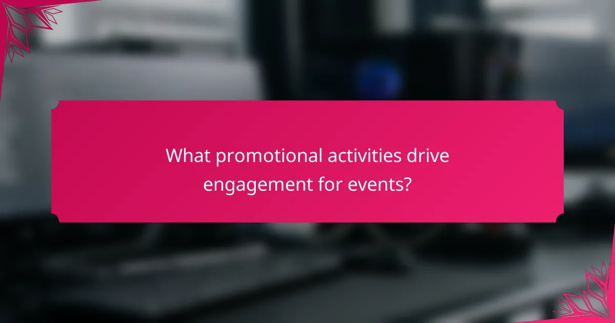 What promotional activities drive engagement for events?