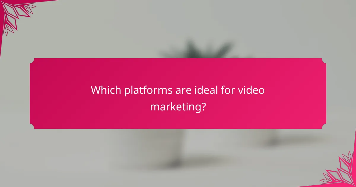 Which platforms are ideal for video marketing?